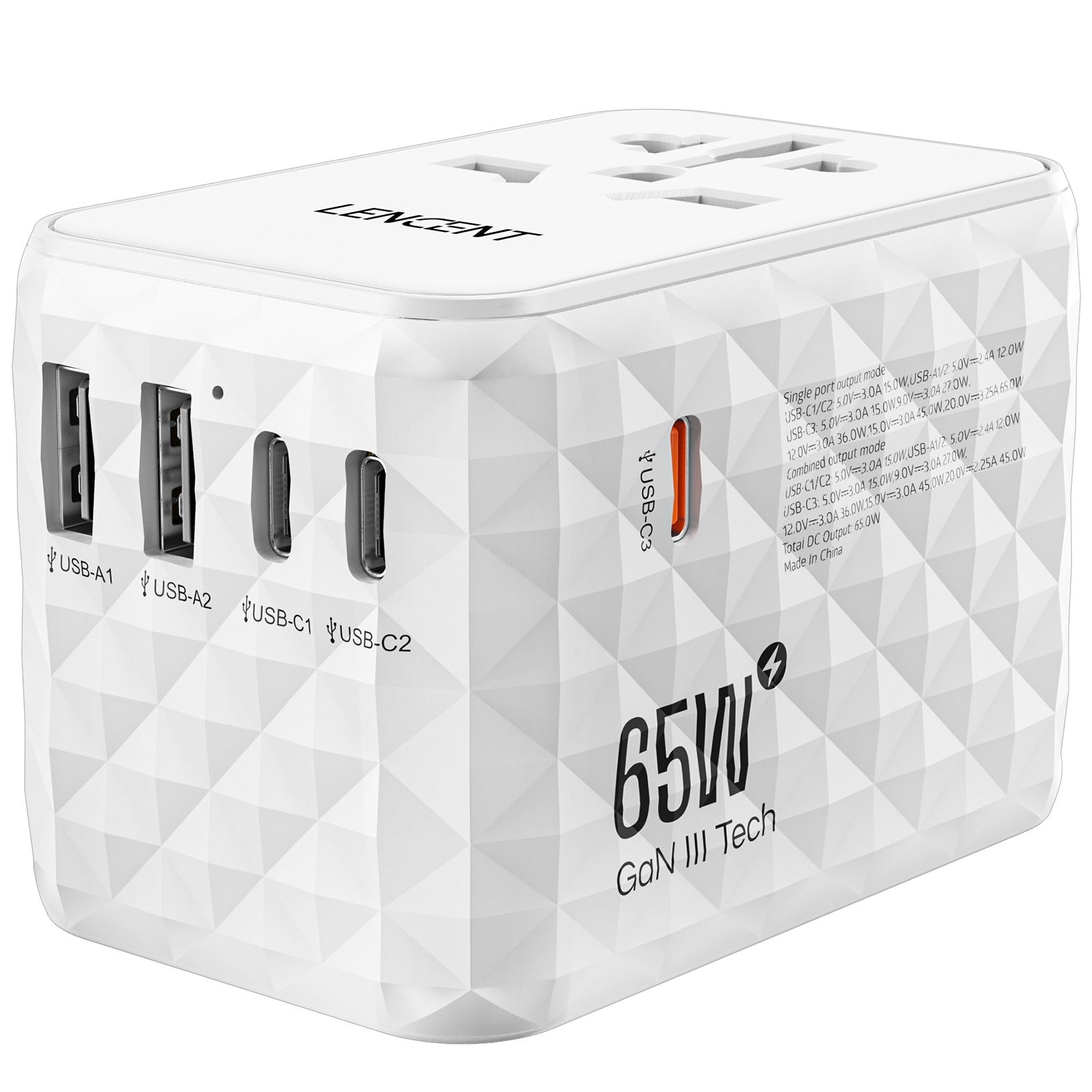 LENCENT 65W International Travel Adapter, Universal Travel Adapter
